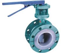 襯氟法蘭手柄蝶閥